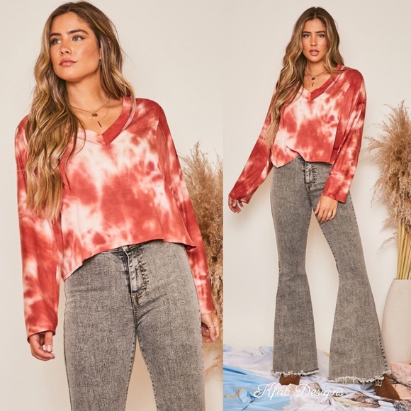 ❤️ LAST 1! V Neck Super Soft Tie Dye Batwing Top! - Picture 8 of 10